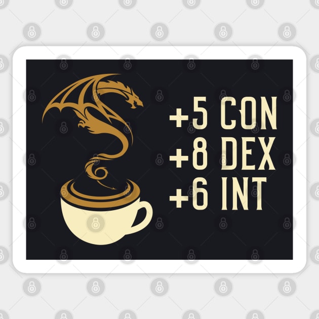 Coffee Stats Magical Item Tabletop RPG Addict Sticker by pixeptional